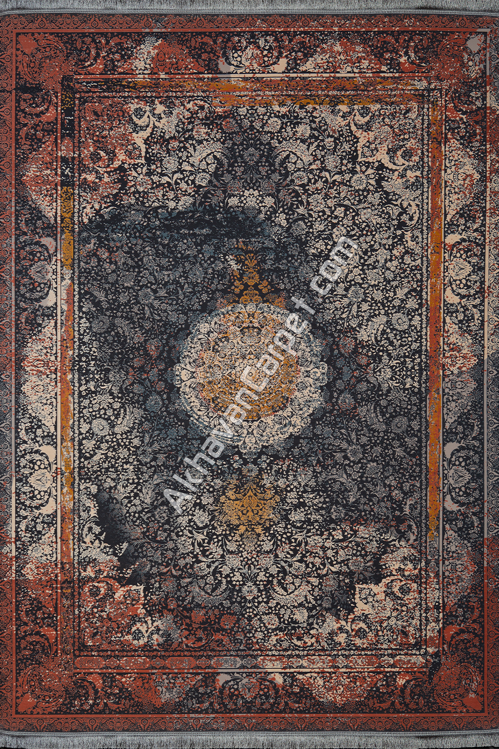 persian red vintage carpet model ad 1119
